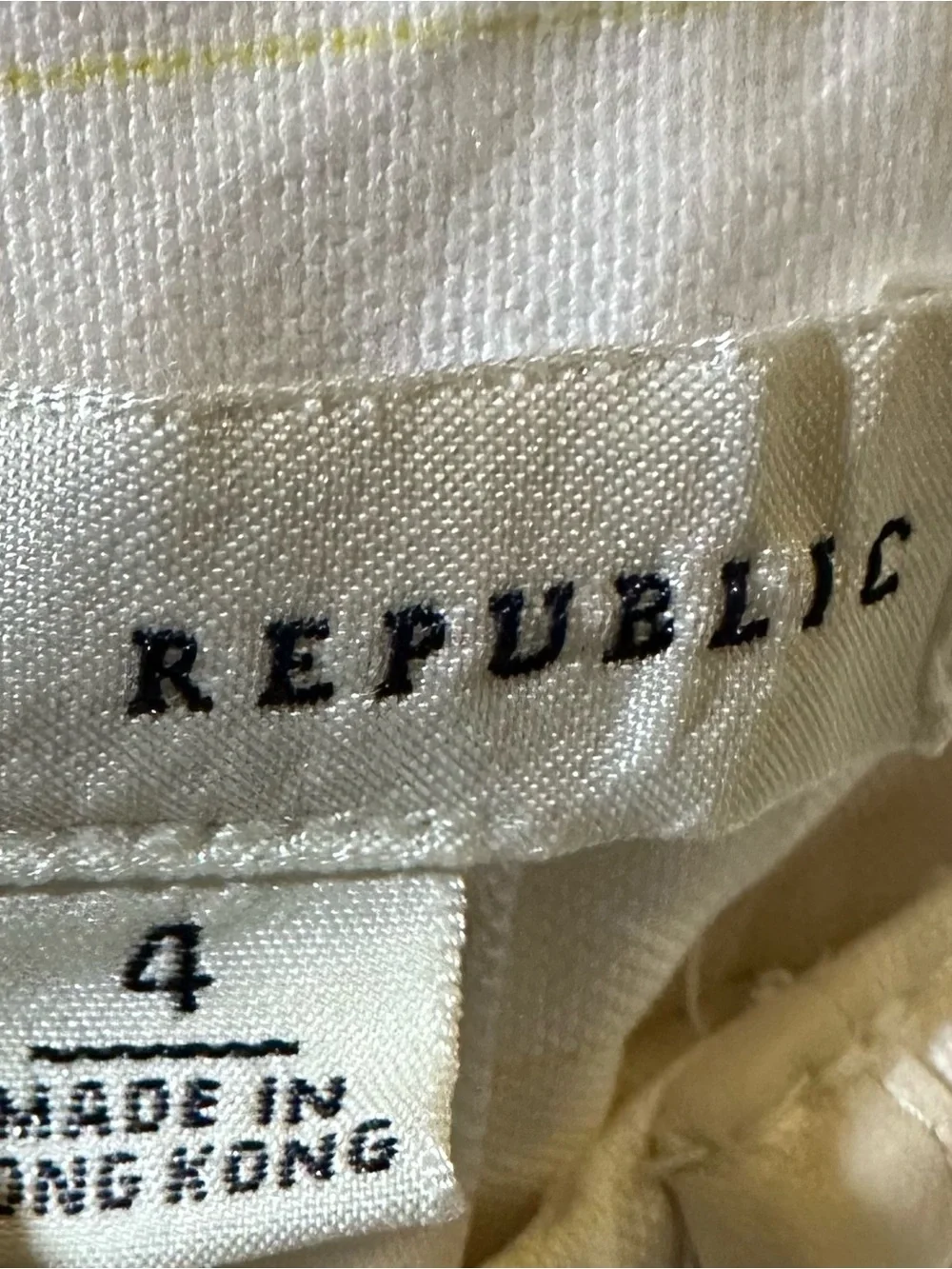 Banana Republic Linen Blend Wide Leg Pants Cream Pinstripe Size 4 EUC | Coastal